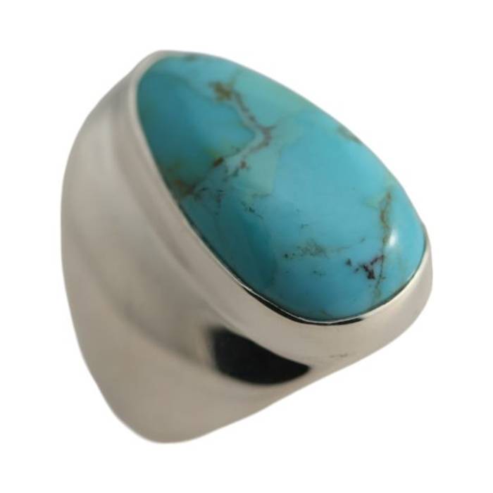 Stunning Turquoise Silver Ring - Handcrafted with Natural Stones! – Image 6