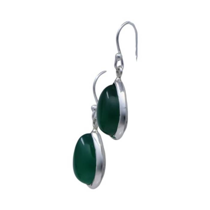 Green Onyx Sterling Silver Drop Earrings - Image 8