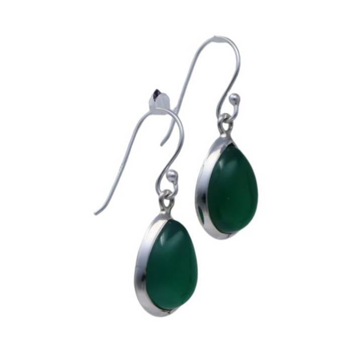 Green Onyx Sterling Silver Drop Earrings - Image 5