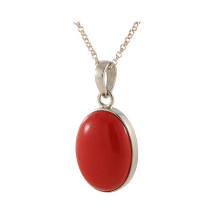 Enhance Your Style with Our Red Coral Silver Oval Pendant - Exquisite Handcrafted Jewelry – Image 7