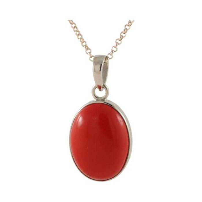 Enhance Your Style with Our Red Coral Silver Oval Pendant - Exquisite Handcrafted Jewelry – Image 5