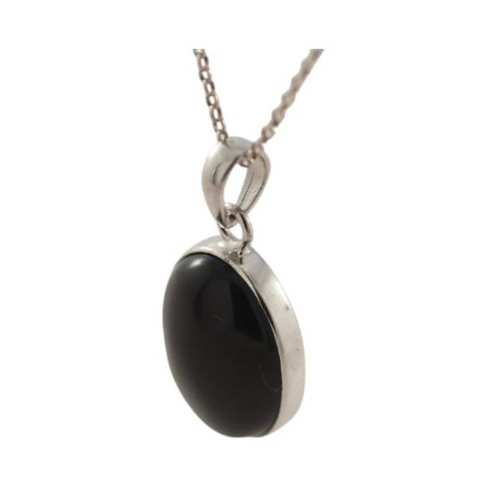 Stylish Black Onyx Silver Oval Pendant - Add Elegance to Your Look! - Image 4