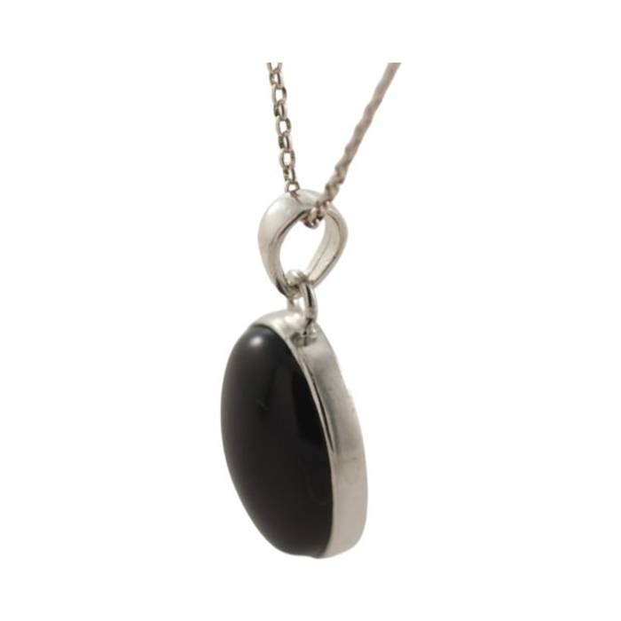 Stylish Black Onyx Silver Oval Pendant - Add Elegance to Your Look! - Image 3