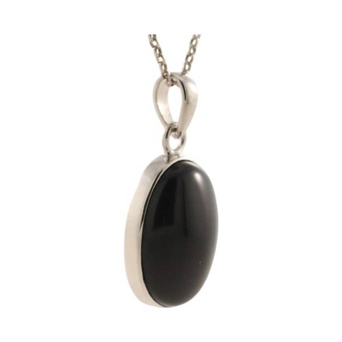 Stylish Black Onyx Silver Oval Pendant - Add Elegance to Your Look! - Image 2