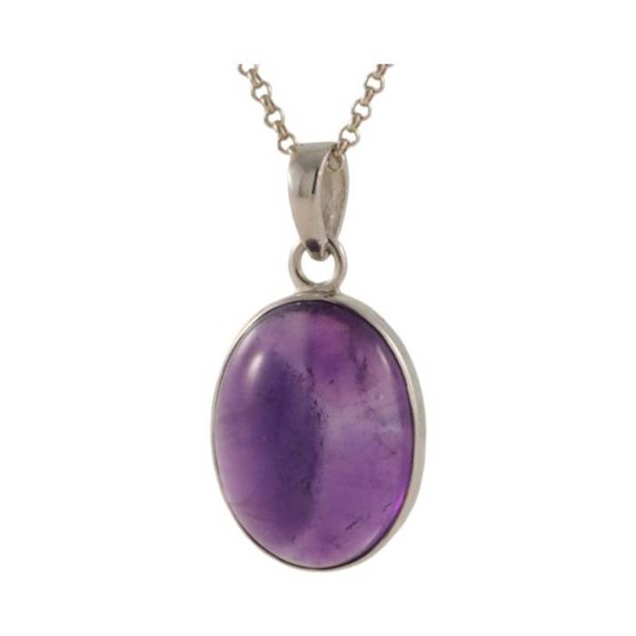 Stunning Amethyst Silver Pendant - Exquisite Oval Design for Effortless Glamour – Image 8