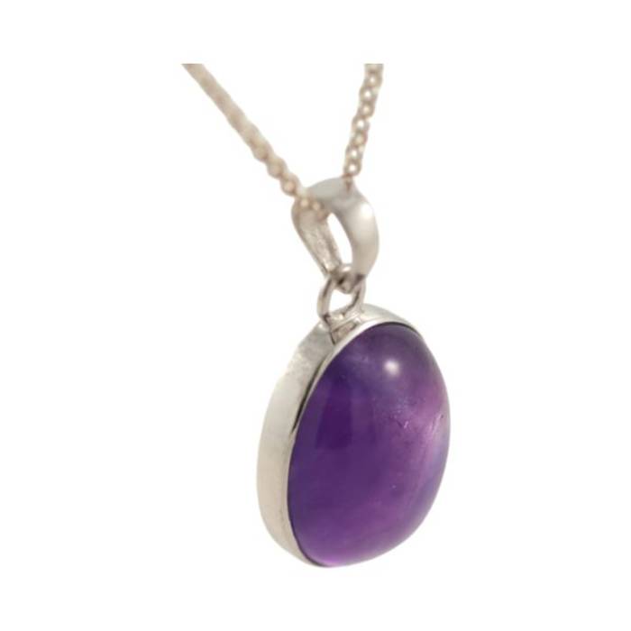 Stunning Amethyst Silver Pendant - Exquisite Oval Design for Effortless Glamour – Image 7