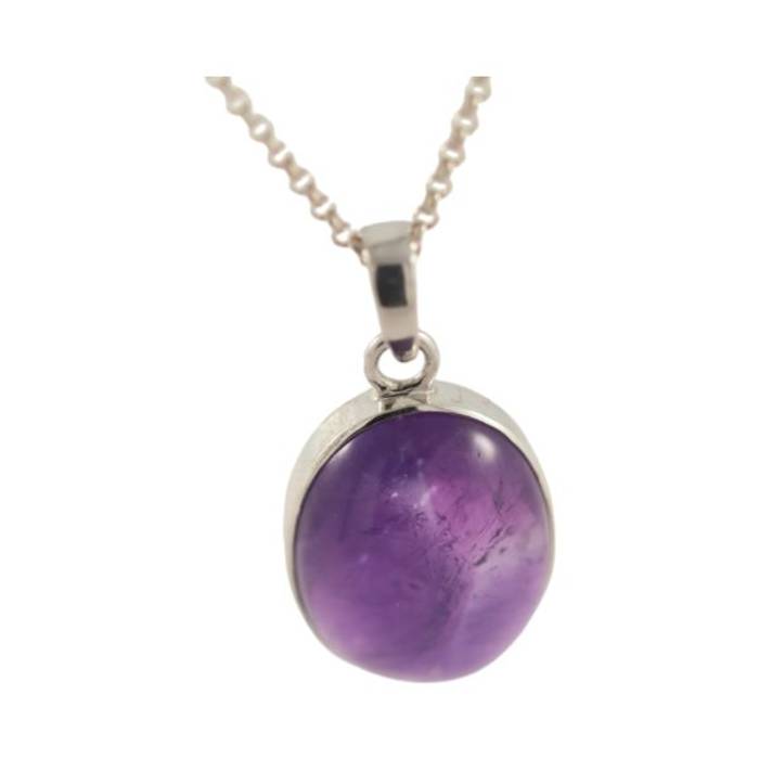 Stunning Amethyst Silver Pendant - Exquisite Oval Design for Effortless Glamour – Image 6