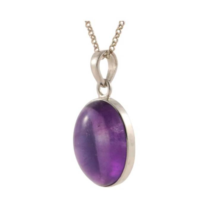 Stunning Amethyst Silver Pendant - Exquisite Oval Design for Effortless Glamour – Image 4