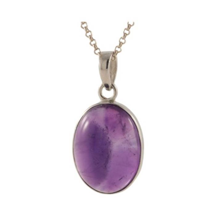 Stunning Amethyst Silver Pendant - Exquisite Oval Design for Effortless Glamour – Image 3