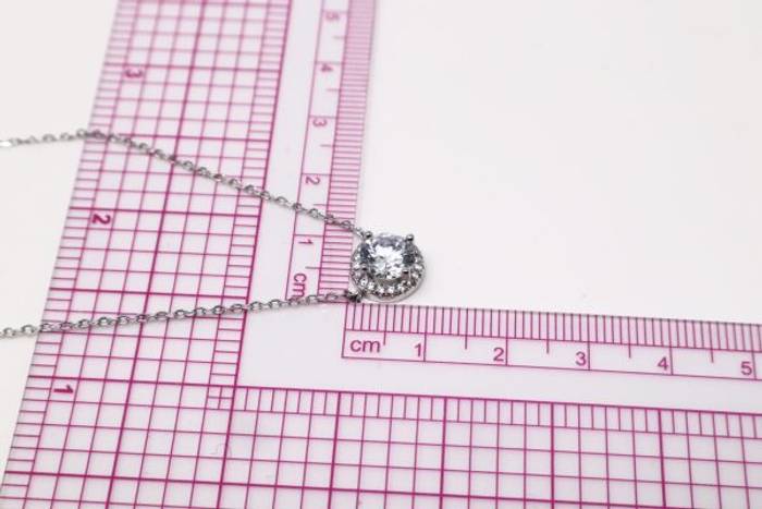 Elegant 92.5 Sterling Silver Cubic Zirconia Necklace Set - Sparkling Silver Chain Jewelry – Image 17