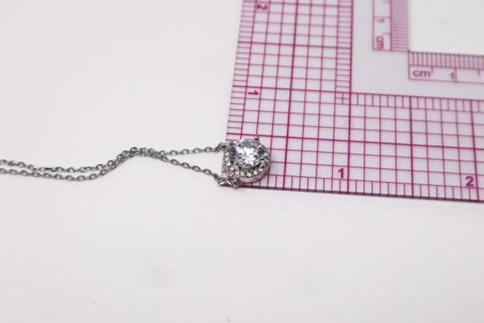 Elegant 92.5 Sterling Silver Cubic Zirconia Necklace Set - Sparkling Silver Chain Jewelry – Image 16