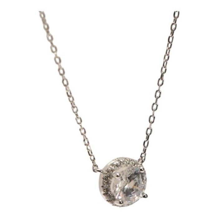 Elegant 92.5 Sterling Silver Cubic Zirconia Necklace Set - Sparkling Silver Chain Jewelry – Image 7