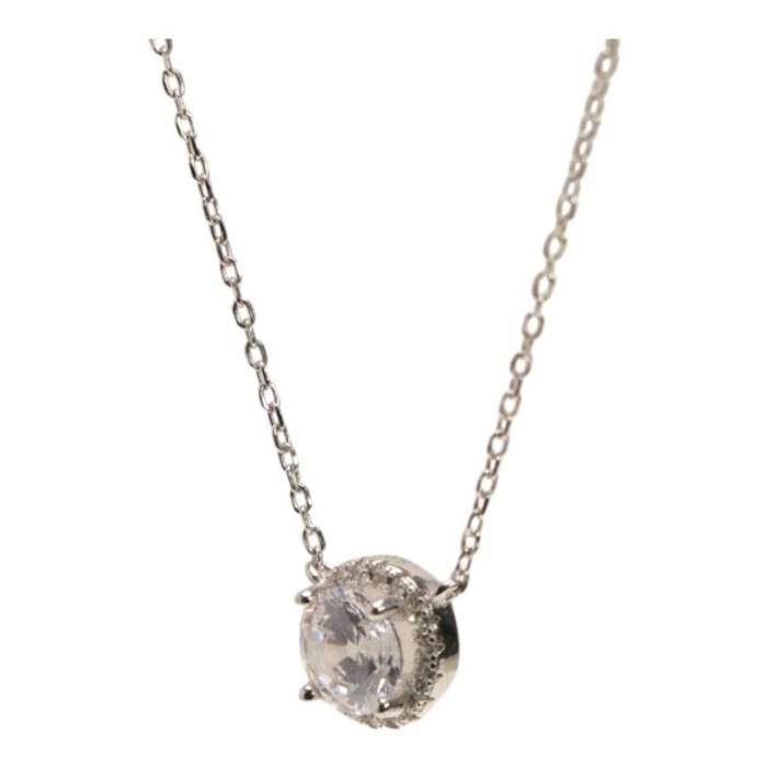 Elegant 92.5 Sterling Silver Cubic Zirconia Necklace Set - Sparkling Silver Chain Jewelry – Image 4
