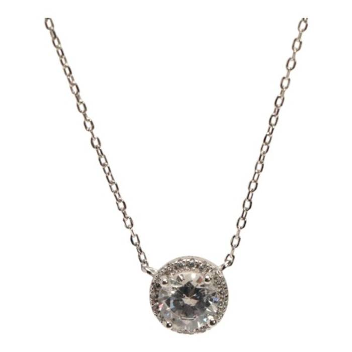Elegant 92.5 Sterling Silver Cubic Zirconia Necklace Set - Sparkling Silver Chain Jewelry – Image 2