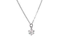 Maple Leaf Pendant Necklace – Small(10mm) White Gold Plated Sterling Silver Jewelry Gift for Women