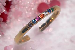 Enhance Your Style with a Gold Plated 92.5 Sterling Silver Ring Adorned with Color Stones - Adjustable and Exquisite!