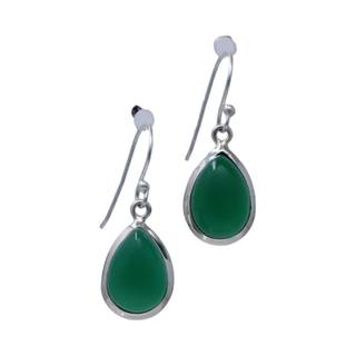 Green Onyx Sterling Silver Drop Earrings