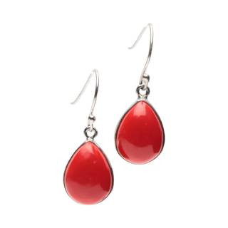 Red Coral Sterling Silver Drop Earrings - Add a Touch of Elegance to Your Style!