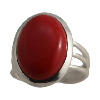Discover the Stunning Red Coral Sterling Silver Oval Ring | Shop Now!