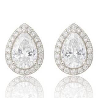 Teardrop Cubic Zirconia Stud Earrings – Elegant Crystal Solitaire Women’s Jewelry