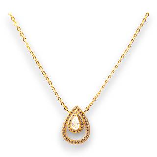 Stunning 18k Gold Plated Sterling Silver Tear Drop Shaped Cubic Zirconia  Pendant | Elevate Your Style