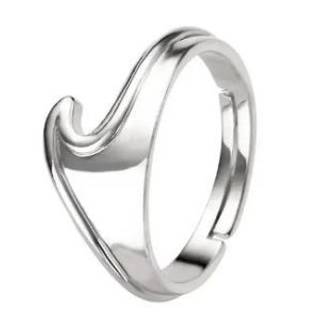 White Gold Plated Sterling Silver Ring – Adjustable Elegant Women’s Jewelry
