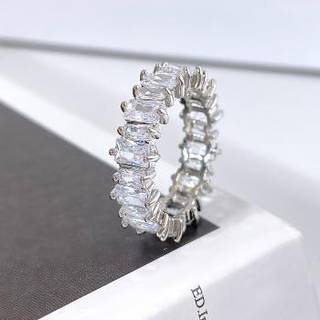 White Gold Plated Sterling Silver Ring with Cubic Zirconia – Elegant Women’s Jewelry