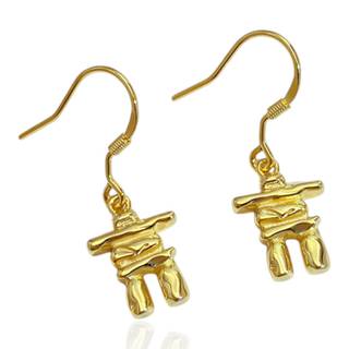 Inuksuk Hanging Earrings – 18K Gold Plated Sterling Silver | Unique Canadian Jewelry Gift