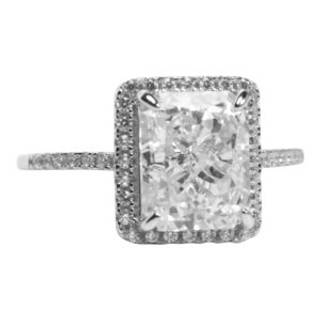 Sterling Silver Box Ring with Cubic Zirconia – Elegant Women’s Jewelry Gift