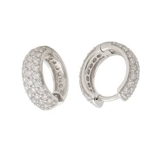 Silver Plated Cubic Zirconia Hoop Earrings – Elegant Women’s Jewelry for Everyday & Party Wear