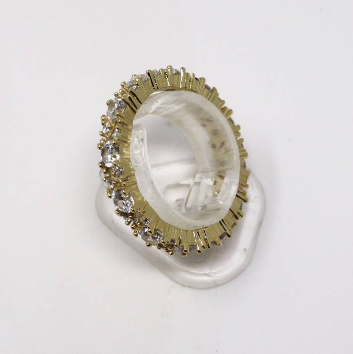 Elegant Gold Plated 92.5 Sterling Silver Ring with Cubic Zirconia - Premium Quality Jewelry - Image 2