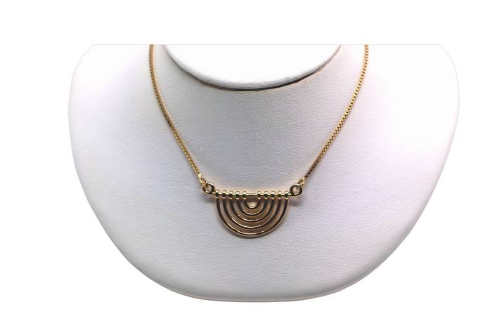 Upgrade Your Look with Our Stylish Iris' Rainbow Shape Gold Plated Sterling Silver Chain - Image 5