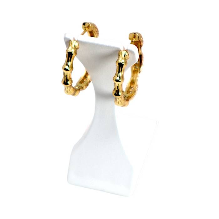 Sparkle Up Your Style with 18K Gold Plated Sterling Silver Cubic Zirconia Hoop Earrings - Image 10