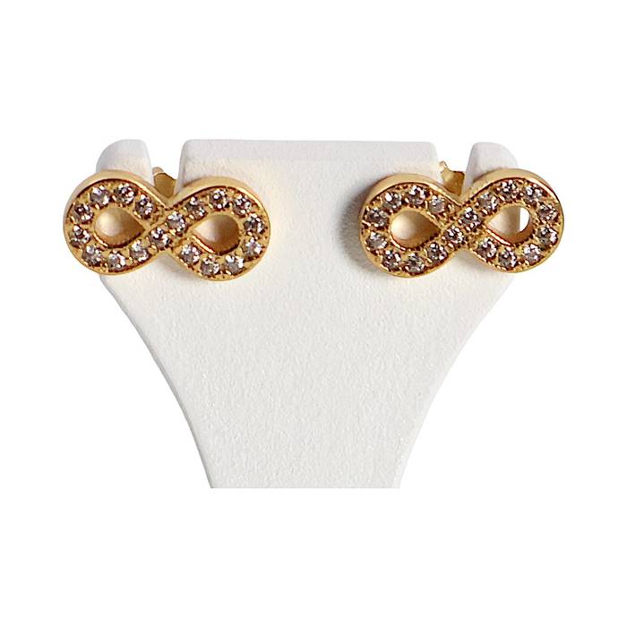 Sparkle and Shine with 18K Gold Plated Infinity Stud Earrings Enriched with Cubic Zirconia – Shop Now! - Image 4