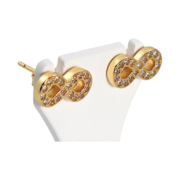 Sparkle and Shine with 18K Gold Plated Infinity Stud Earrings Enriched with Cubic Zirconia – Shop Now! - Image 6