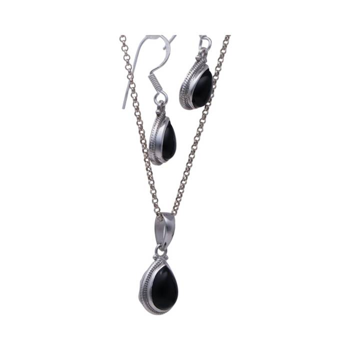Sterling Silver Black Onyx Tear Drop Jewelry Set - Perfect for Any Occasion! - Image 5