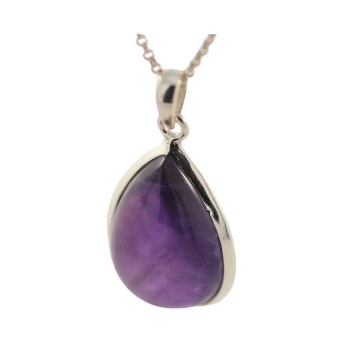 Stunning Tear Drop Shape Amethyst Pendant - Elevate Your Style with this Dazzling Gemstone Necklace - Image 3