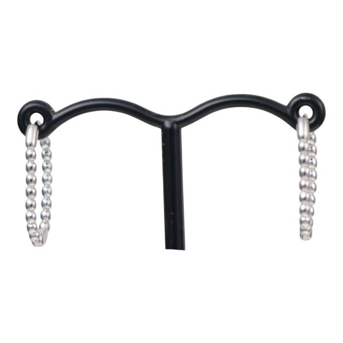 White Gold Plated Sterling Silver Hoop Earrings – Ball Chain Design, Hypoallergenic Jewelry - Image 4