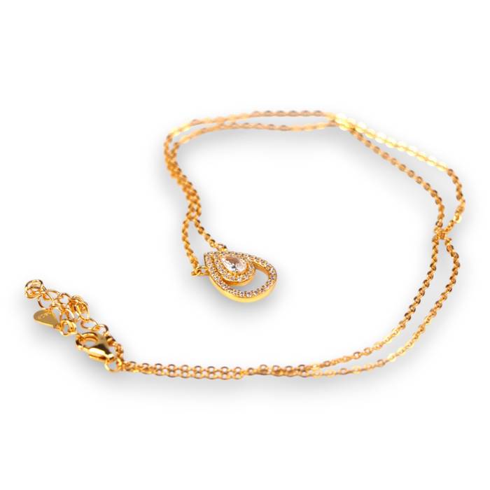 Stunning 18k Gold Plated Sterling Silver Heart Shaped Cubic Zirconia Pendant | Elevate Your Style - Image 3