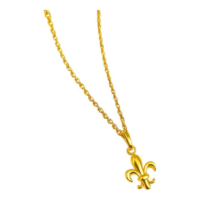 Elegant Fleur de Lys Pendant – 18K Gold Plated Sterling Silver French Jewelry Necklace - Image 8