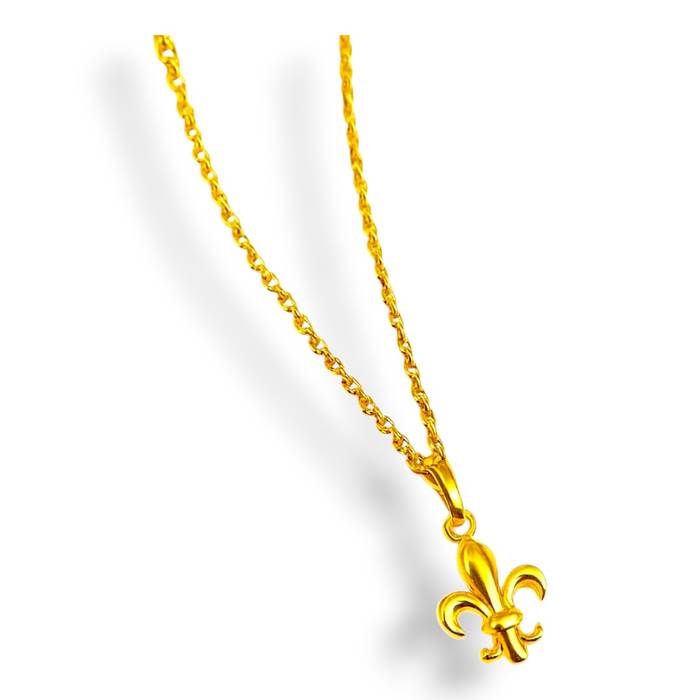 Elegant Fleur de Lys Pendant – 18K Gold Plated Sterling Silver French Jewelry Necklace - Image 7