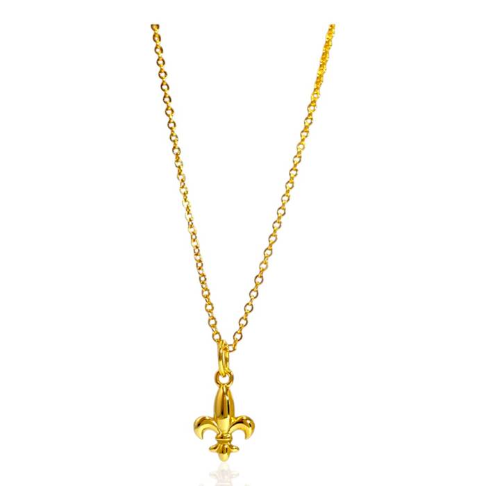 Elegant Fleur de Lys Pendant – 18K Gold Plated Sterling Silver French Jewelry Necklace - Image 2