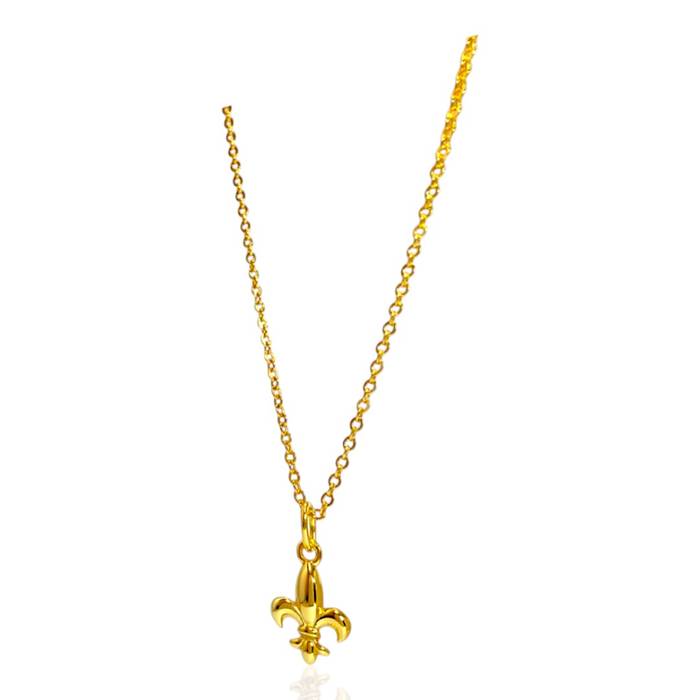 Elegant Fleur de Lys Pendant – 18K Gold Plated Sterling Silver French Jewelry Necklace - Image 6