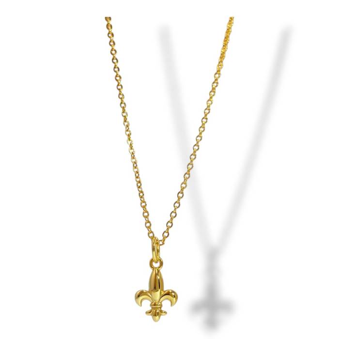 Elegant Fleur de Lys Pendant – 18K Gold Plated Sterling Silver French Jewelry Necklace - Image 5