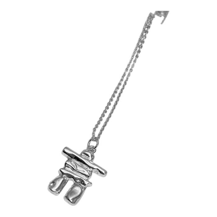 Inuksuk Pendant in White Gold Plated Sterling Silver – Unique Canadian Jewelry Gift - Image 5