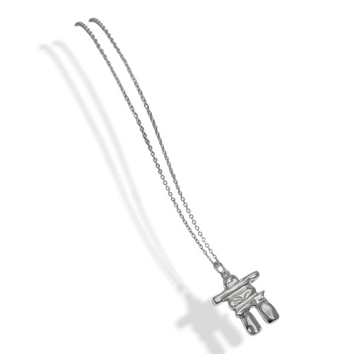 Inuksuk Pendant in White Gold Plated Sterling Silver – Unique Canadian Jewelry Gift - Image 6