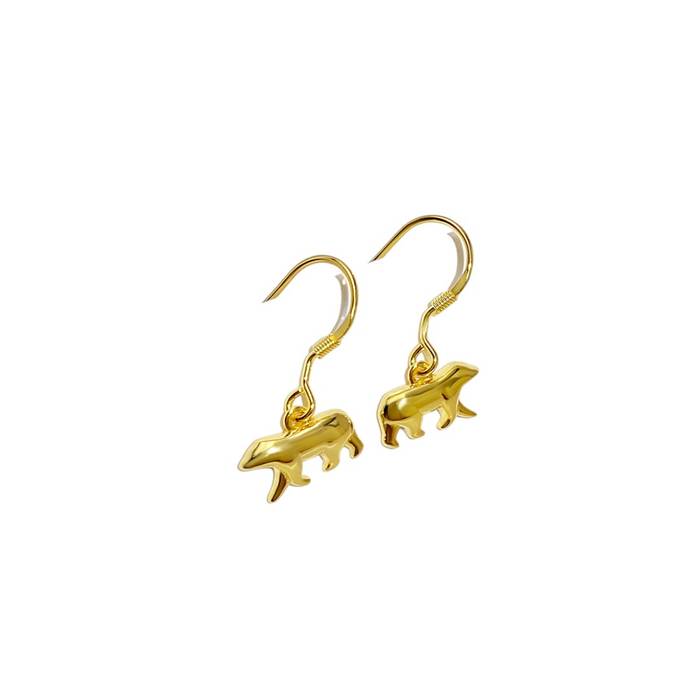 18K Gold Plated Polar Bear Hanging Earrings – Sterling Silver Animal Jewelry for Women - Image 2