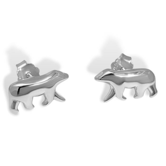 Polar Bear Stud Earrings – White Gold Plated Sterling Silver Animal Jewelry for Women Gift - Image 6