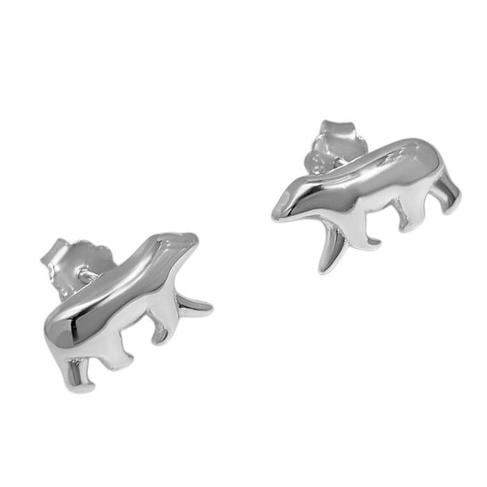 Polar Bear Stud Earrings – White Gold Plated Sterling Silver Animal Jewelry for Women Gift - Image 5