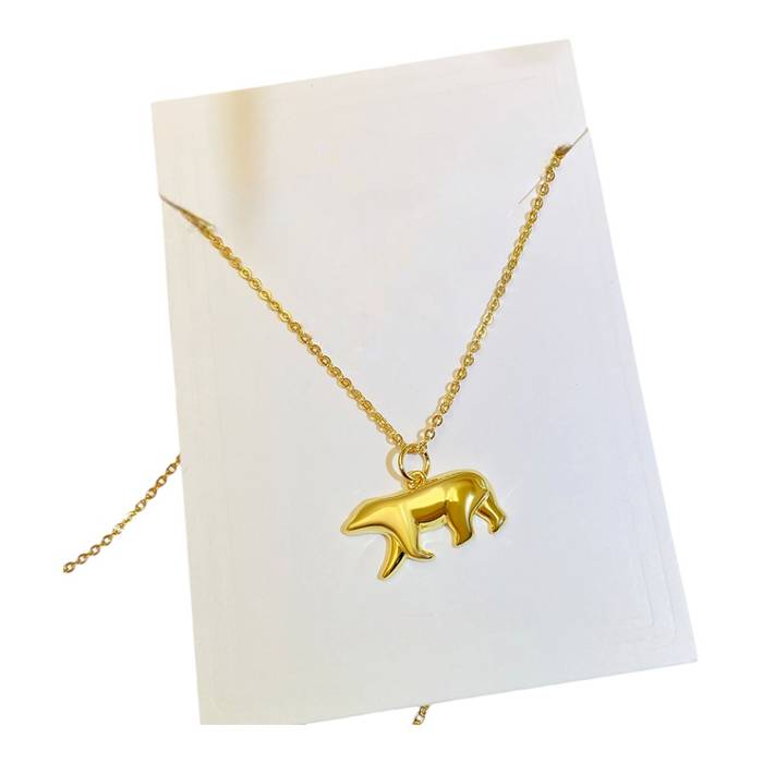 Polar Bear Pendant Necklace – 18K Gold Plated Sterling Silver | Unique Animal Jewelry Gift for Women - Image 5